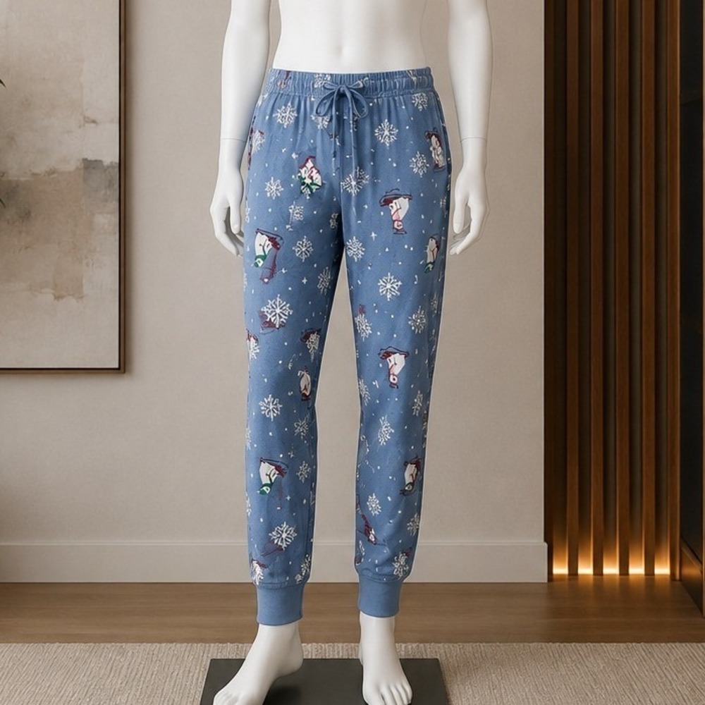 Old Navy Mens Pajama Pants Blue Polar Bear Snowflake Holiday Print XXXL
